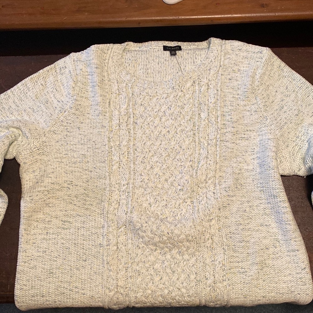 NWT Talbots Cotton Cable Sweater